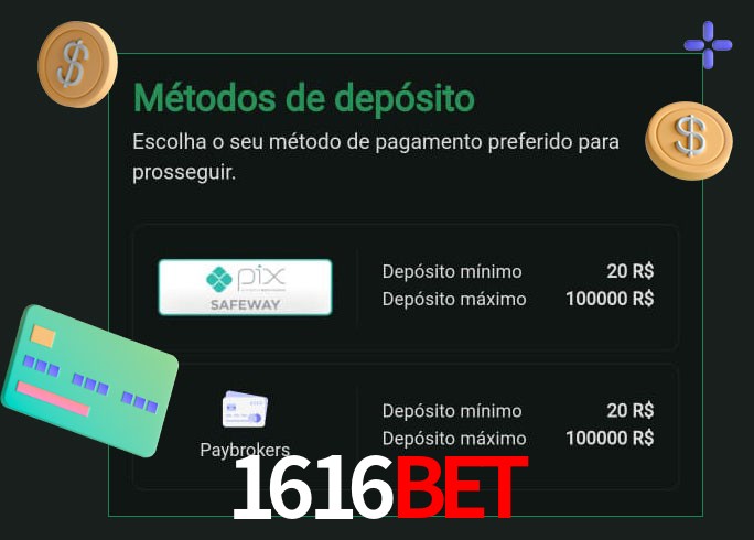 O cassino 1616BET oferece uma grande variedade de métodos de pagamento